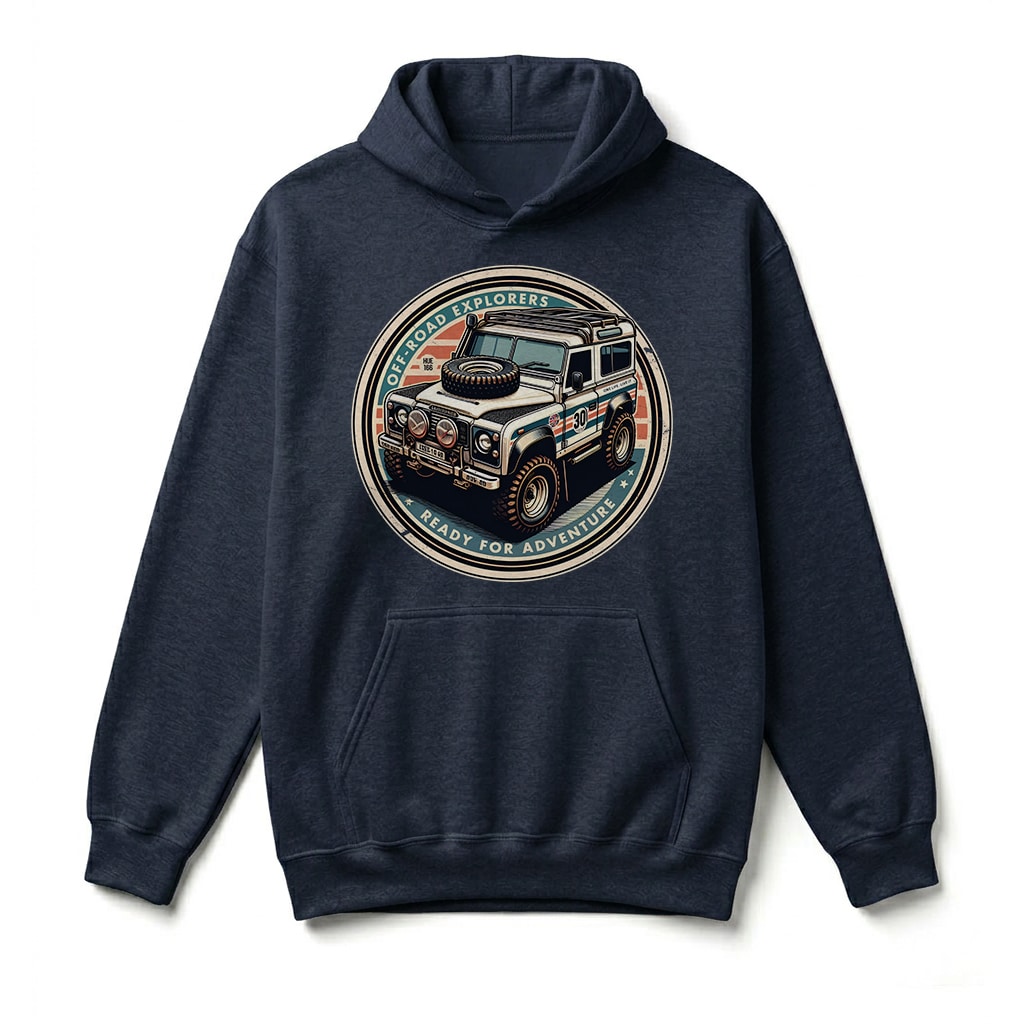 Sweatshirt à capuche Land Rover Defender 90 - Navy Sweatshirt à capuche Land Rover Defender 90 - Navy