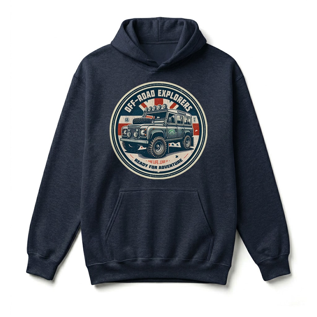 Sweatshirt à capuche Land Rover Defender 110 - Navy Sweatshirt à capuche Land Rover Defender 110 - Navy
