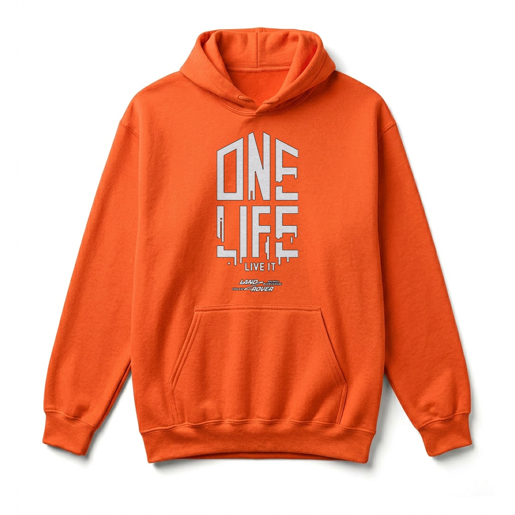 Sweatshirt à capuche Land Rover One Life, Live it ! - Orange Sweatshirt à capuche Land Rover One Life, Live it ! - Orange