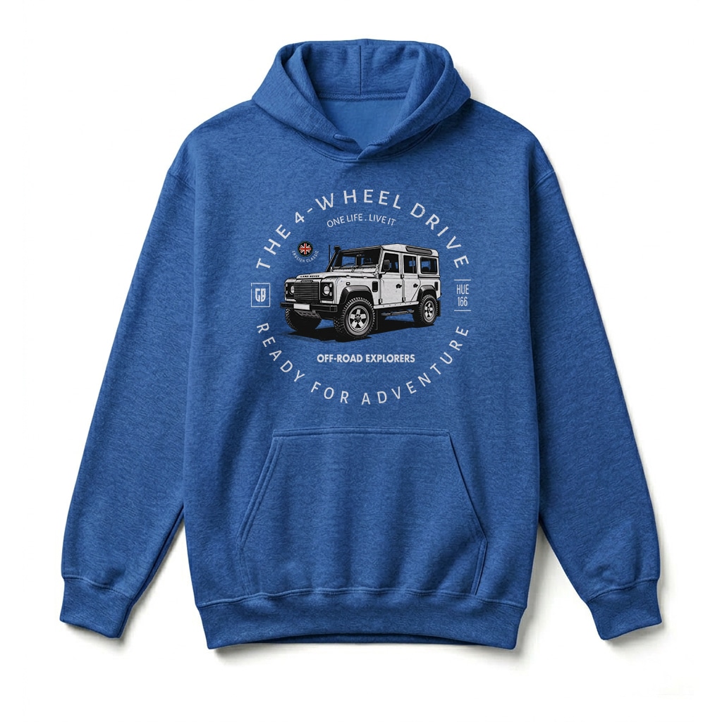 Sweatshirt à capuche Land Rover Defender 110 - Royal Sweatshirt à capuche Land Rover Defender 110 - Royal