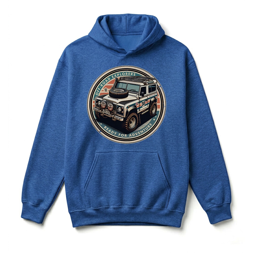 Sweatshirt à capuche Land Rover Defender 90 - Royal Sweatshirt à capuche Land Rover Defender 90 - Royal