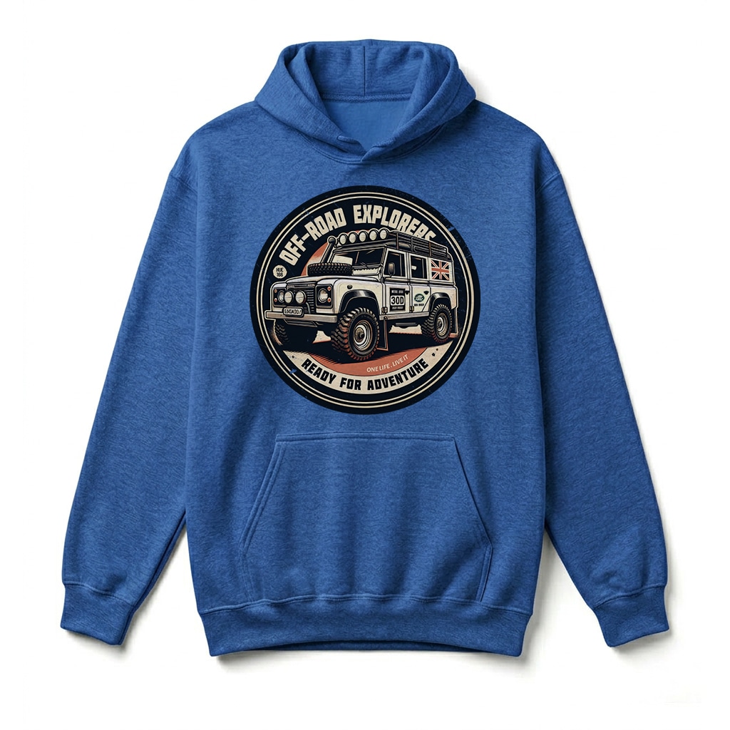 Sweatshirt à capuche Land Rover Defender 110 - Royal Sweatshirt à capuche Land Rover Defender 110 - Royal