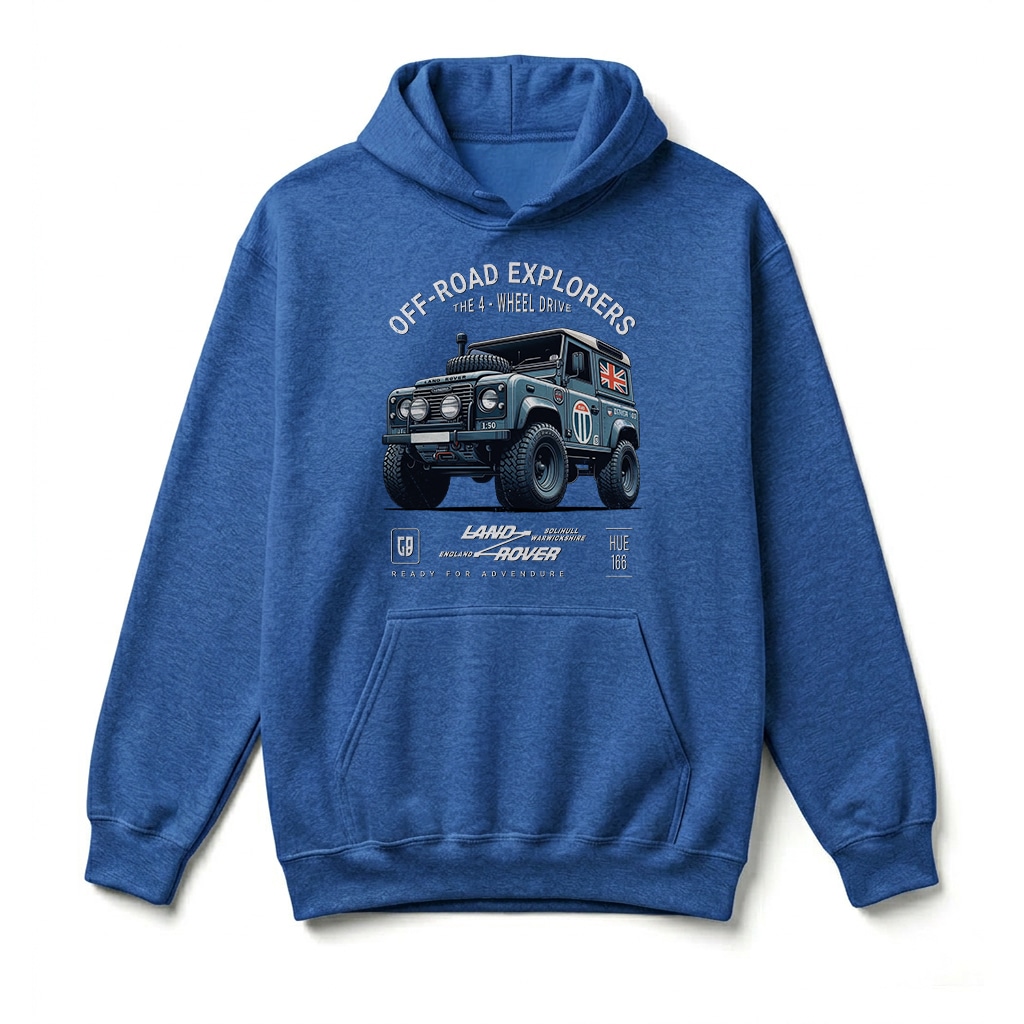 Sweatshirt à capuche Land Rover Defender 90 - Royal Sweatshirt à capuche Land Rover Defender 90 - Royal