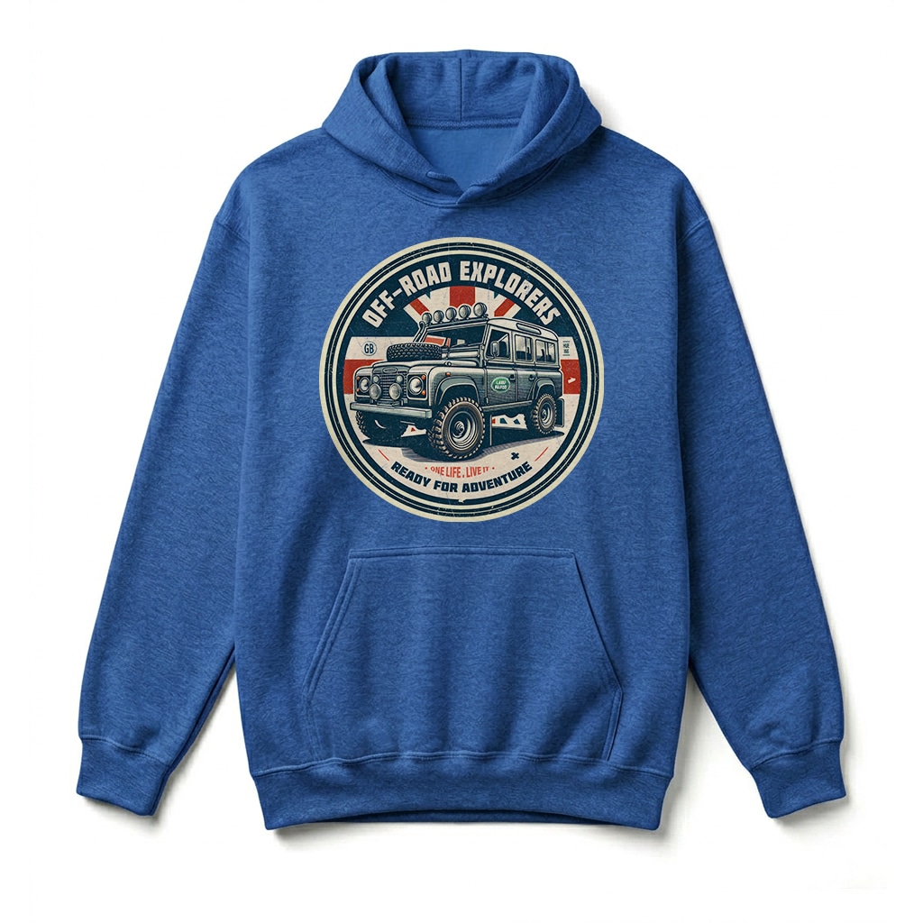 Sweatshirt à capuche Land Rover Defender 110 - Royal Sweatshirt à capuche Land Rover Defender 110 - Royal