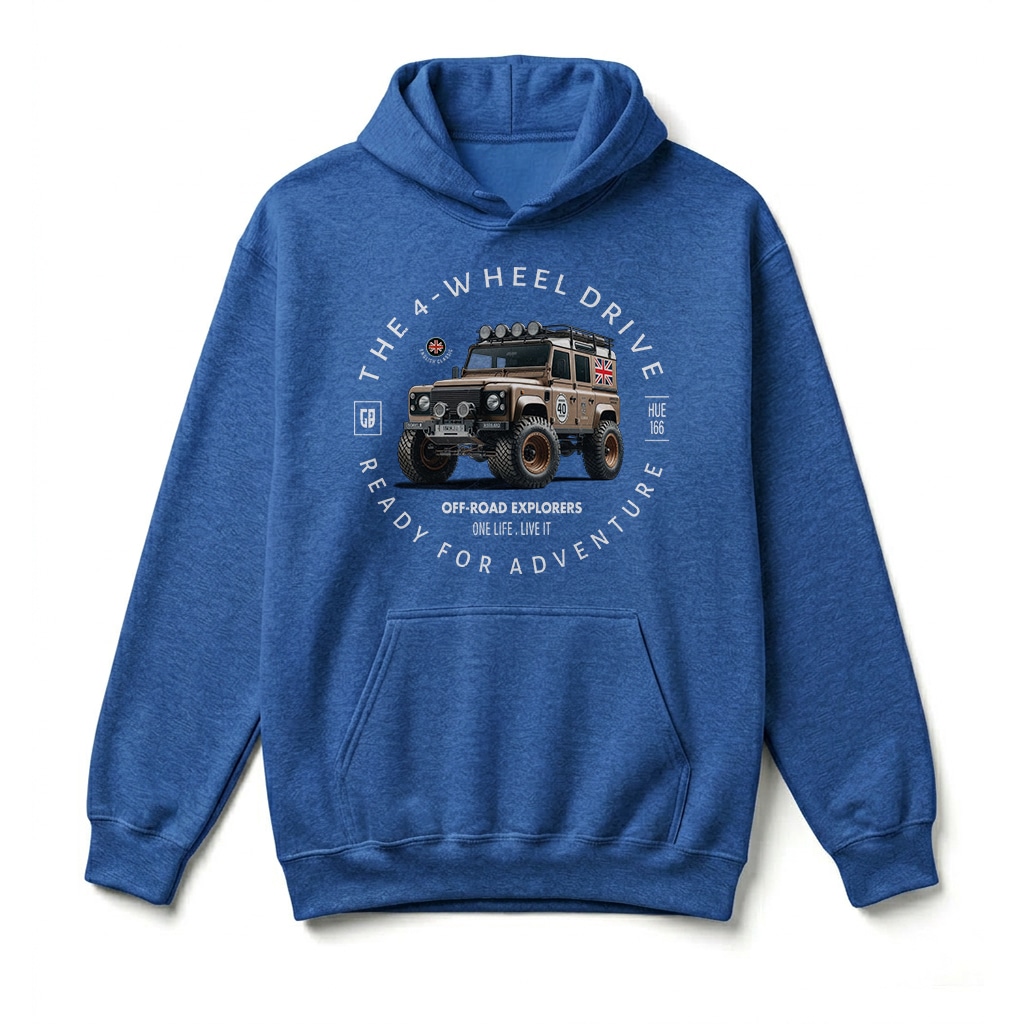 Sweatshirt à capuche Land Rover Defender 110 - Royal Sweatshirt à capuche Land Rover Defender 110 - Royal