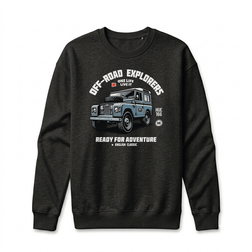 Sweatshirt Land Rover Series - Black Sweatshirt Land Rover Series - Black