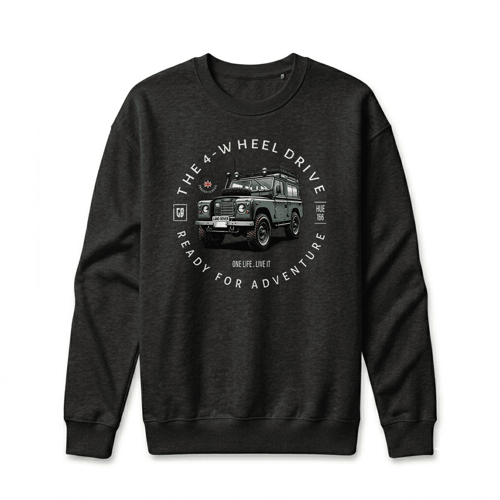 Sweatshirt Land Rover Series - Black Sweatshirt Land Rover Series - Black