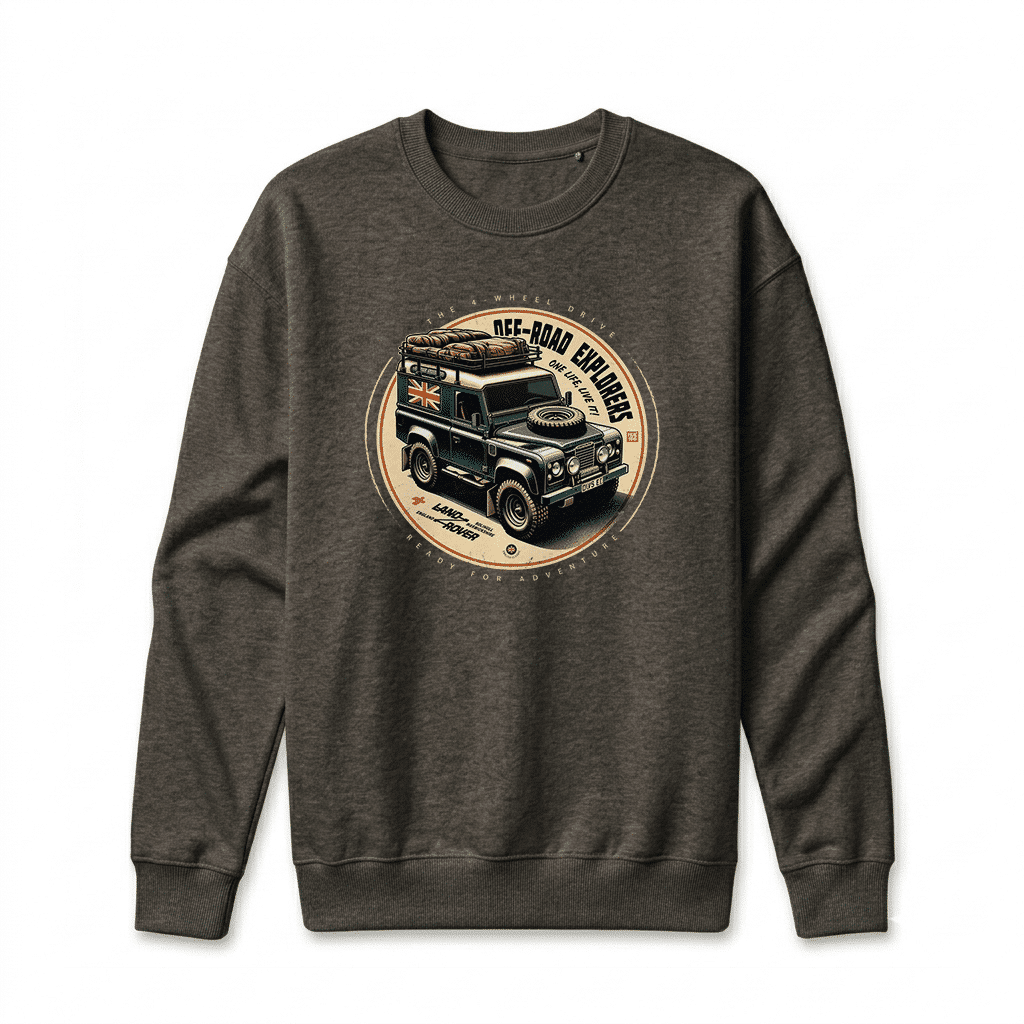 Sweatshirt Land Rover Defender 90 - Vintage Black Sweatshirt Land Rover Defender 90 - Vintage Black
