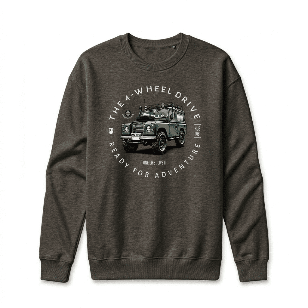Sweatshirt Land Rover Series - Vintage Black Sweatshirt Land Rover Series - Vintage Black