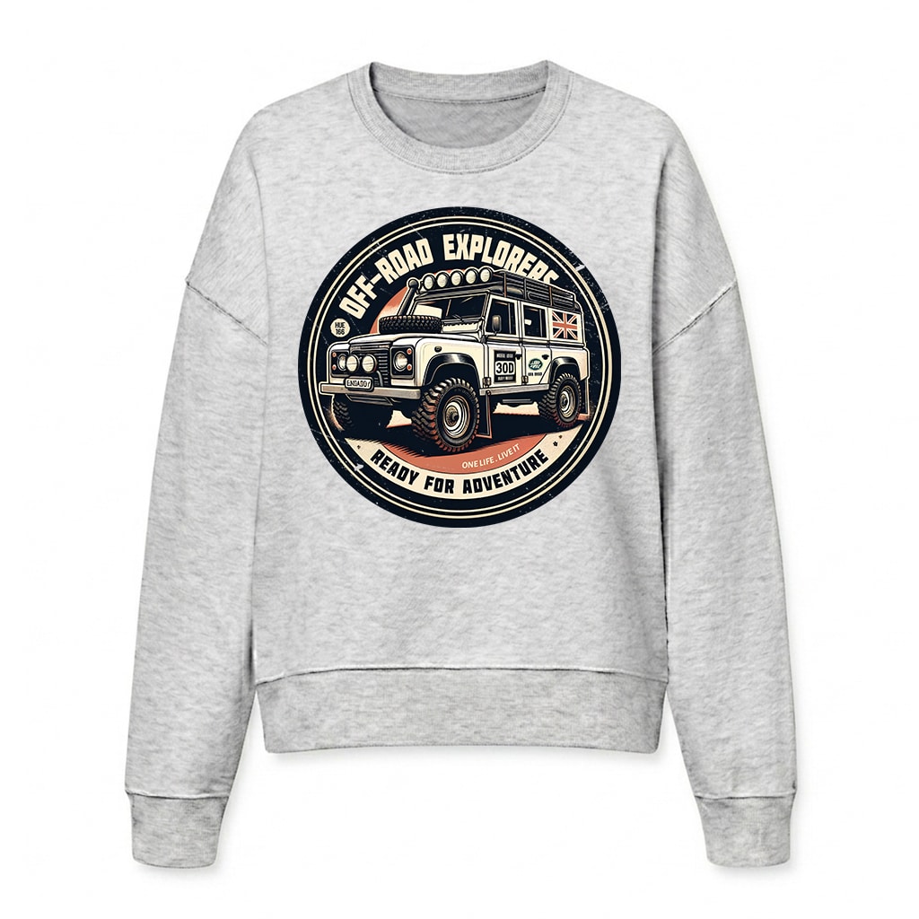 Land Rover Defender 110 Sweatshirt - Cool Heather Grey Land Rover Defender 110 Sweatshirt - Cool Heather Grey