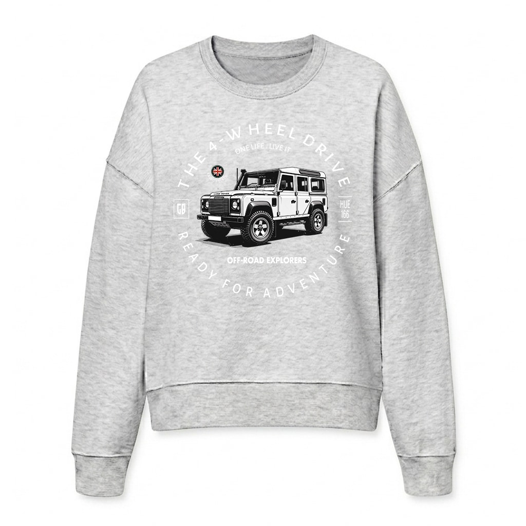 Land Rover Defender 110 Sweatshirt - Cool Heather Grey Land Rover Defender 110 Sweatshirt - Cool Heather Grey