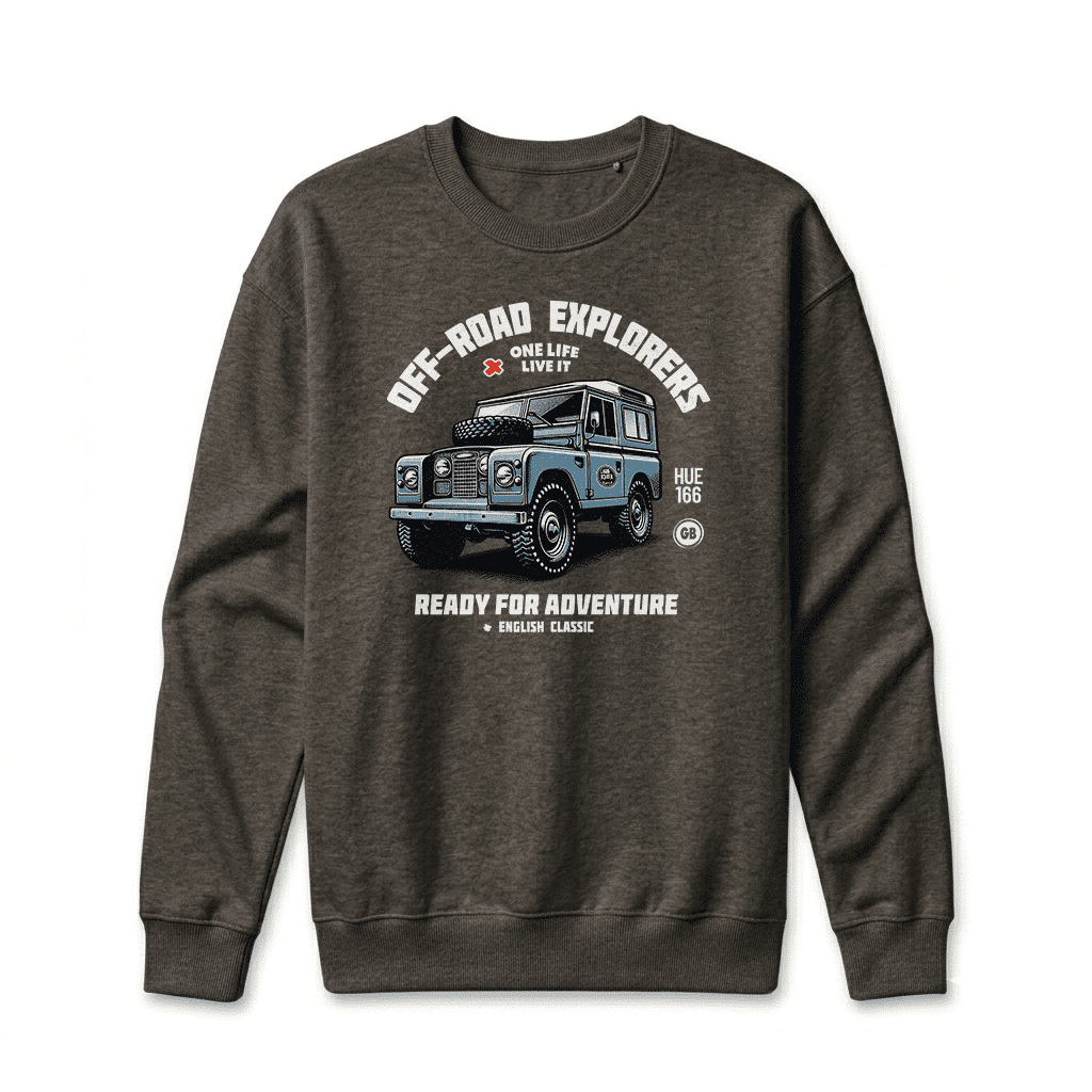 Sweatshirt Land Rover Series - Vintage Black Sweatshirt Land Rover Series - Vintage Black