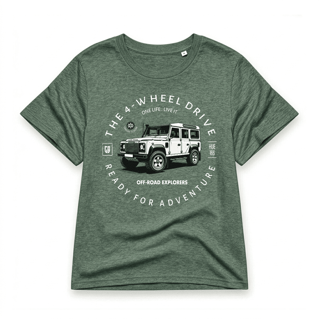 T-shirt Land Rover Defender-110 - Green Bay