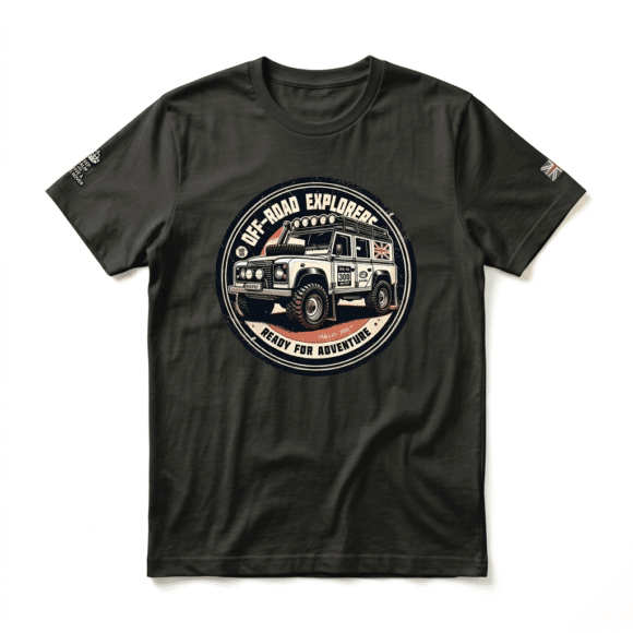 T-shirt Land Rover Defender 110 - Vintage Black