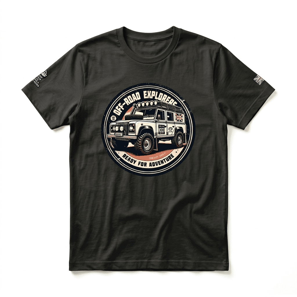 T-shirt Land Rover Defender 110 - Vintage Black T-shirt Land Rover Defender 110 - Vintage Black