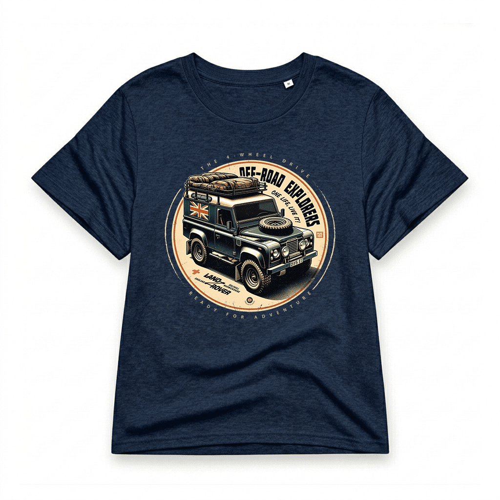 T-shirt Land Rover Defender 90 - French-Navy T-shirt Land Rover Defender 90 - French-Navy