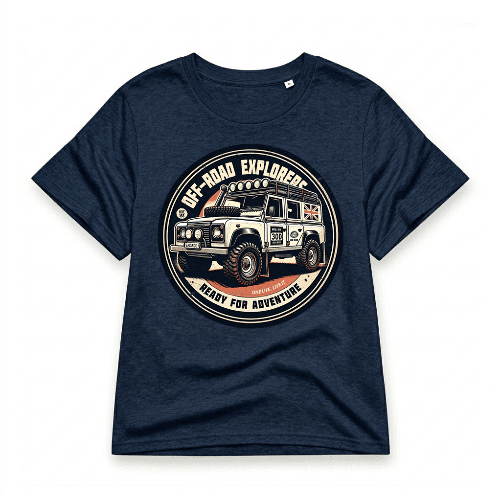 T-shirt-Land Rover Defender110 - French Navy