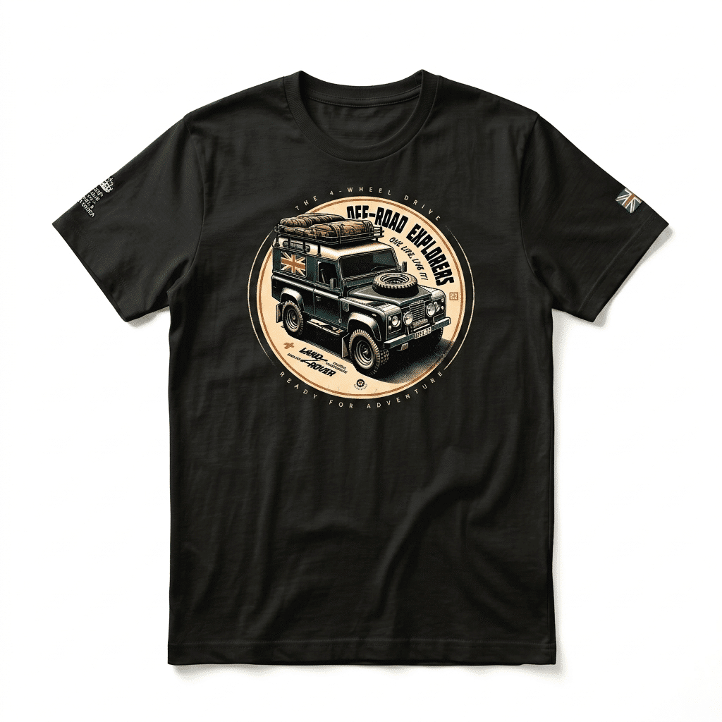 T-shirt Land Rover defender 90 - Black Heather T-shirt Land Rover Defender 90 - Black Heather