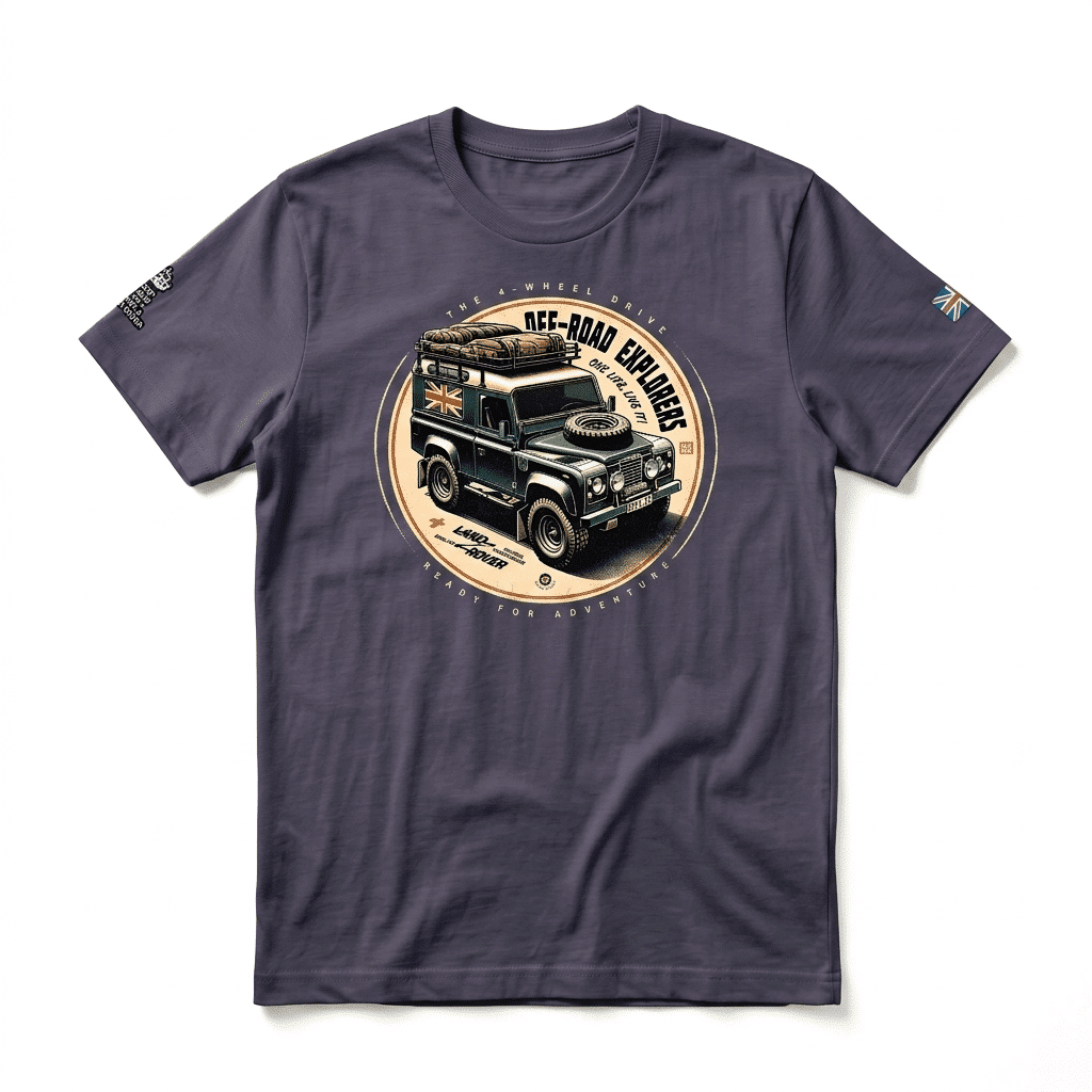 T-shirt Land Rover defender 90 - Heather Midnight Navy T-shirt Land Rover Defender 90 - Heather Midnight Navy