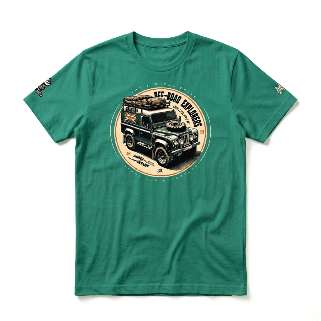 T-shirt Land Rover defender 90 - Kelly T-shirt Land Rover Defender 90 - Kelly