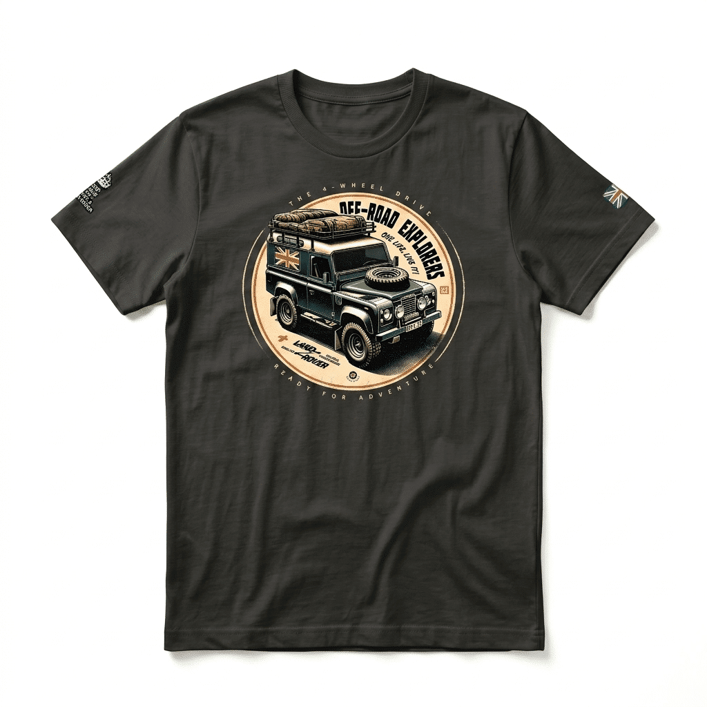 T-shirt Land Rover defender 90 - Vintage Black T-shirt Land Rover Defender 90 - Vintage Black