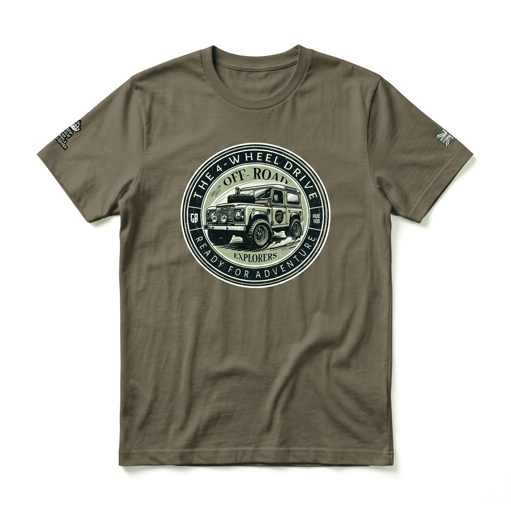 Land Rover Defender 90 T-shirt – Army Land Rover Defender 90 T-shirt – Army