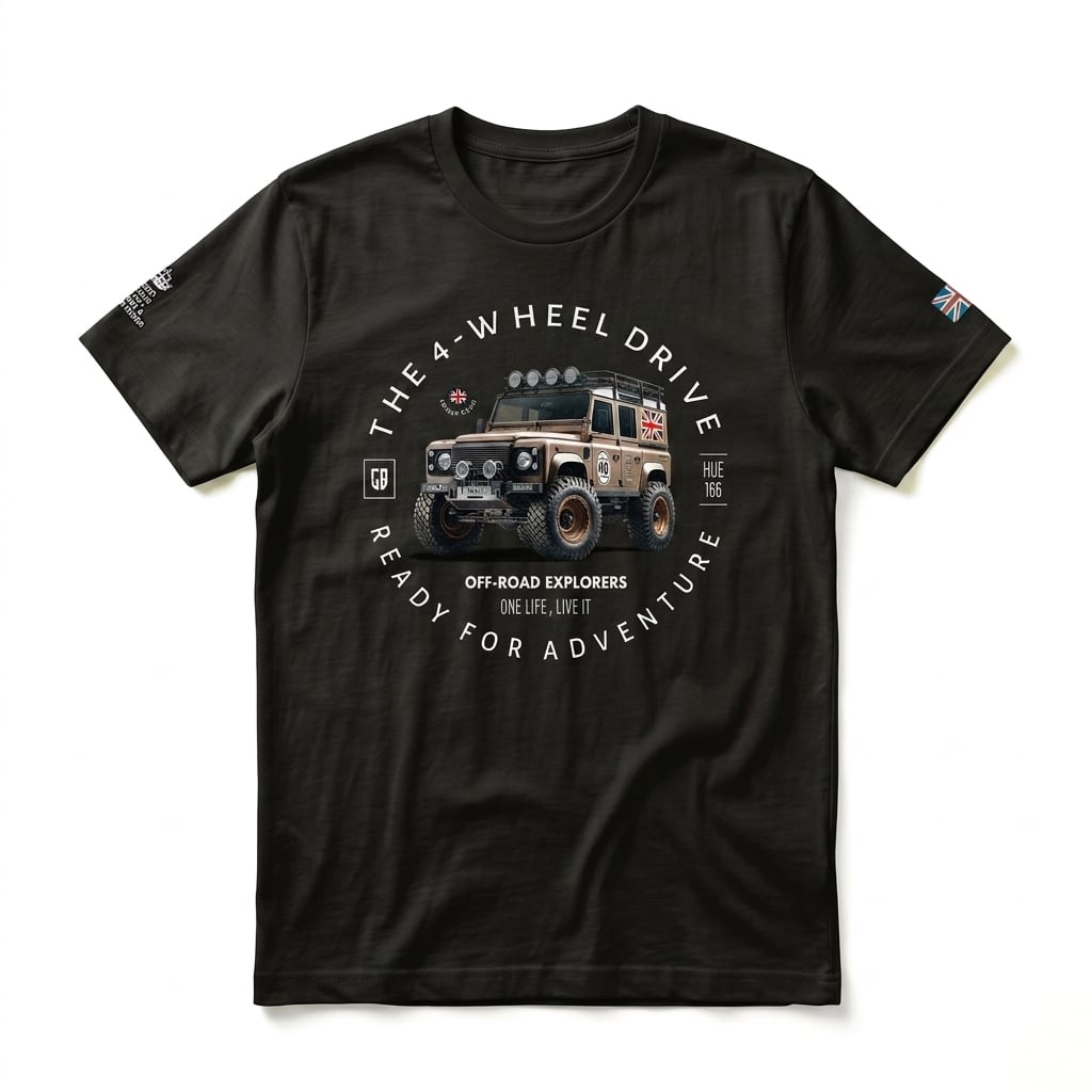 T-shirt Land Rover defender 110 - Black Heather T-shirt Land Rover defender 110 - Black Heather