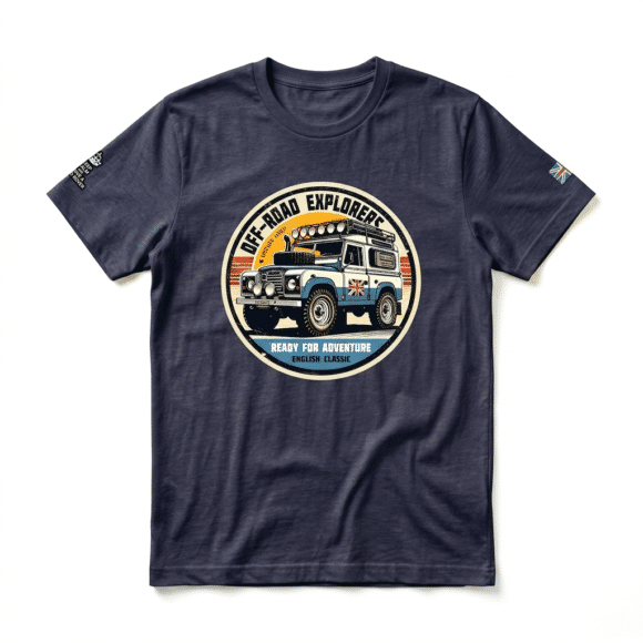 T-shirt Land Rover defender 90 - Heather Midnight Navy