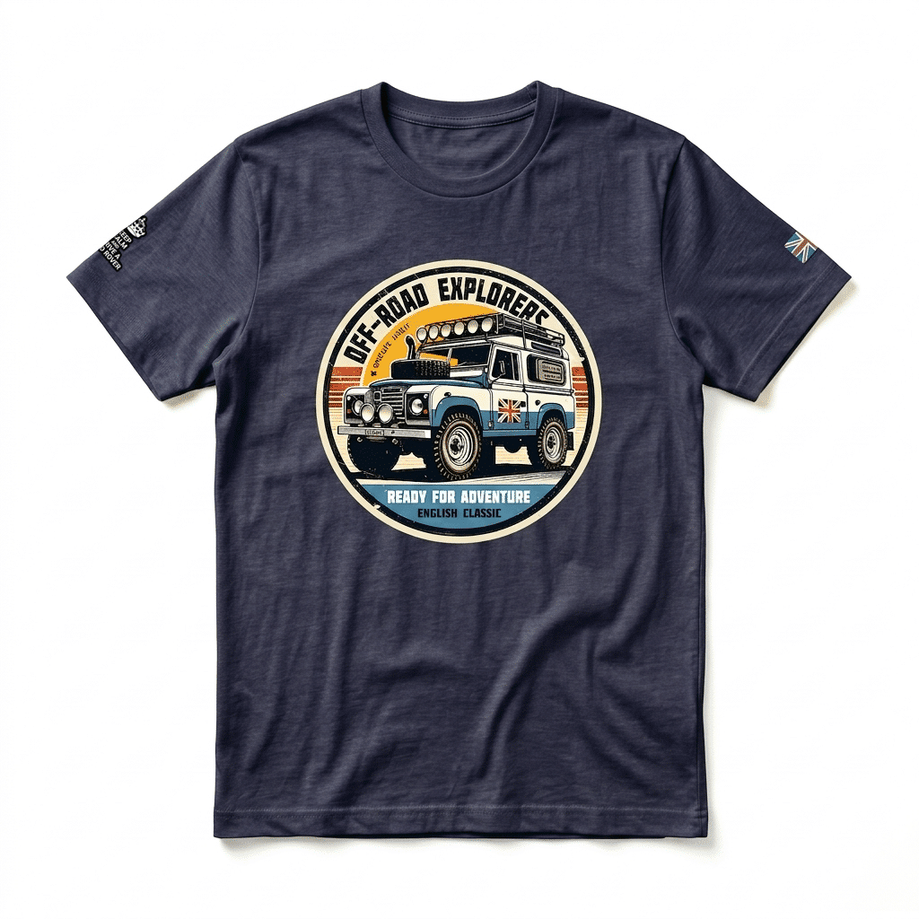 T-shirt Land Rover defender 90 - Heather Midnight Navy T-shirt Land Rover defender 90 - Heather Midnight Navy