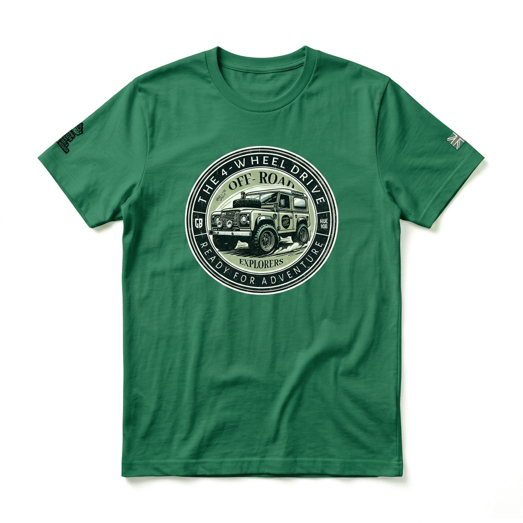 Land Rover Defender 90 T-shirt – Kelly Land Rover Defender 90 T-shirt – Kelly