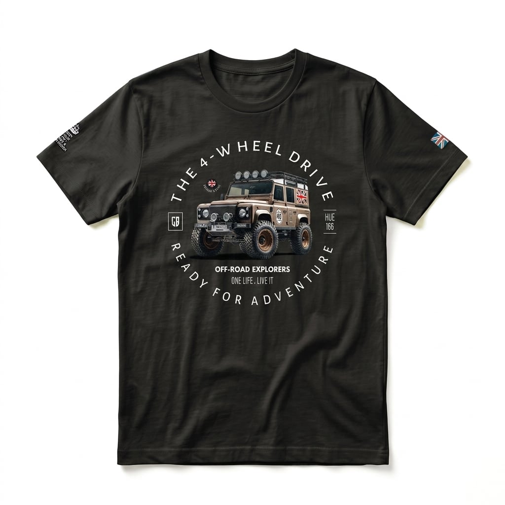 T-shirt Land Rover defender 110 - Vintage Black T-shirt Land Rover defender 110 - Vintage Black