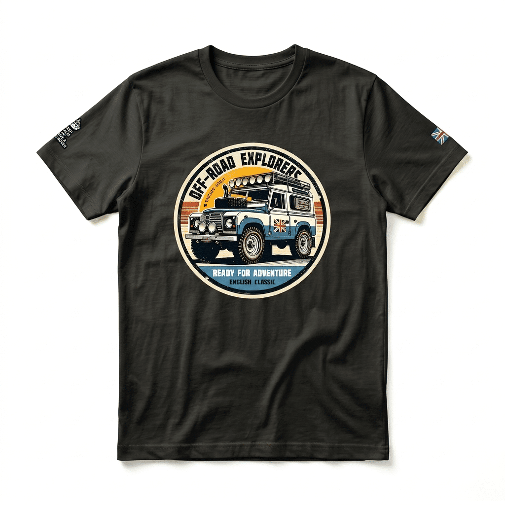 T-shirt Land Rover defender 90 - Vintage Black T-shirt Land Rover defender 90 - Vintage Black