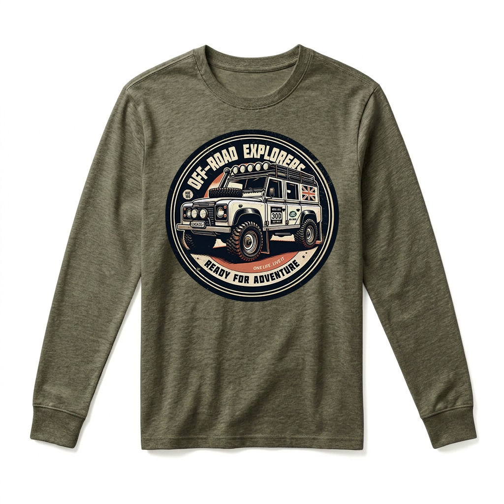 T-shirt Manches Longues Land Rover Defender 110 - Military Green T-shirt Manches Longues Land Rover Defender 110 - Military Green