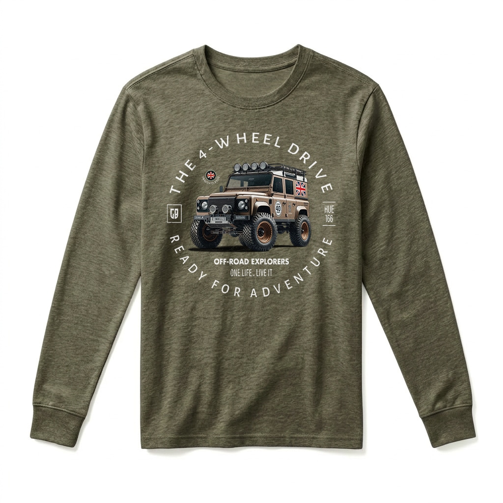 T-shirt Manches Longues Land Rover Defender 110 - Military Green T-shirt Manches Longues Land Rover Defender 110 - Military Green